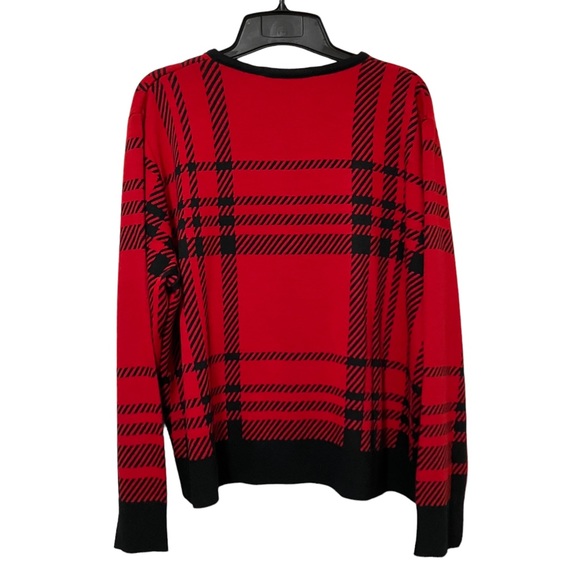 Vintage Karen Lessly Red and Black Button Down Cardigan Sweater - Picture 4 of 7